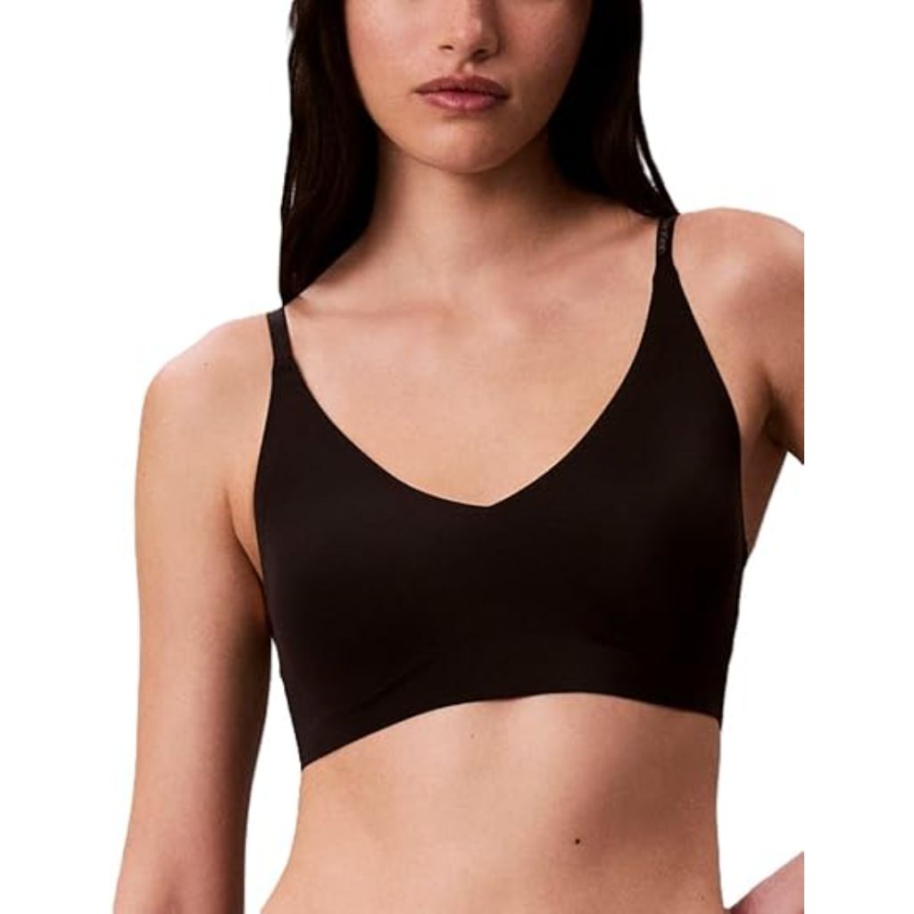 Calvin Klein Invisibles Comfort Lightly Lined Seamless Wireless Triangle Bralette, Navy - S