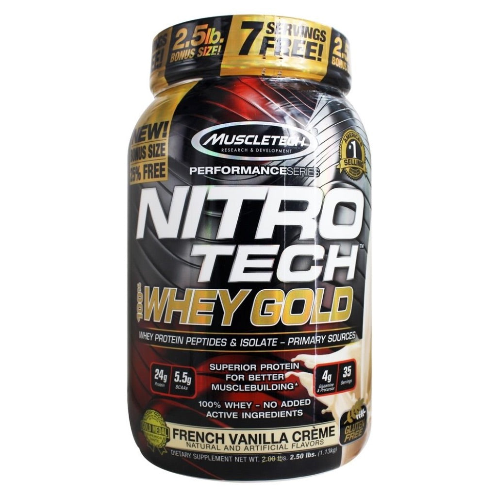 MuscleTech Nitro Tech 100% Whey Gold Protein Powder - Vanilla Cream, 2lb