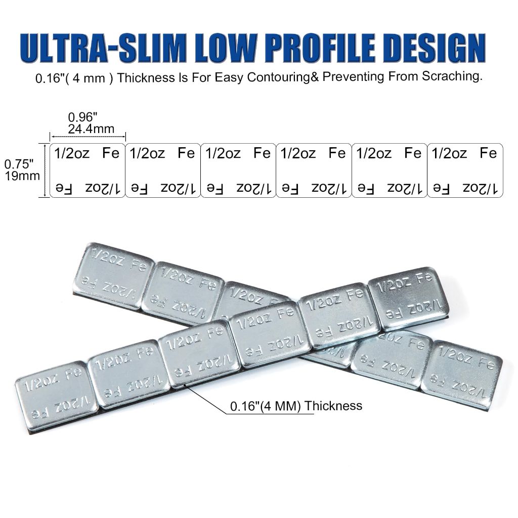 JiiinMiiin Upgraded Wheel Weights 1/2oz, 0.5oz - 126pcs