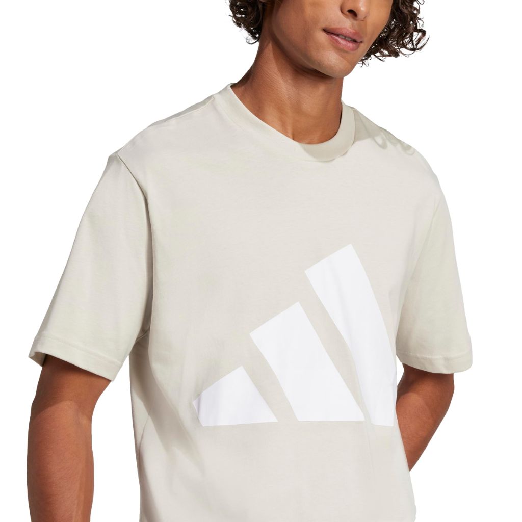 adidas Men's Essentials Big Logo T-Shirt - Wonder Alumina/White, Size Medium Tall