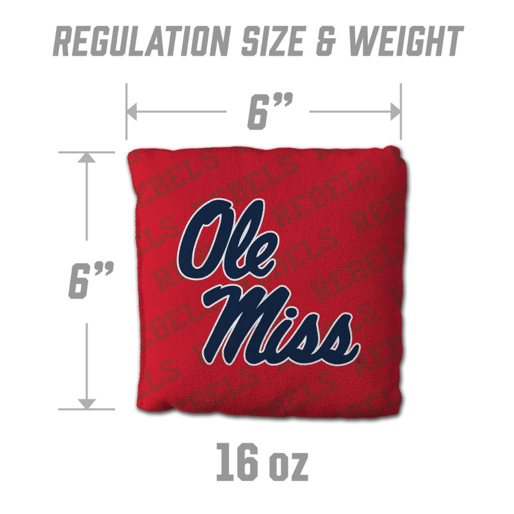 YouTheFan Officially-Licensed NCAA Mississippi Rebels Set of 4 Cornhole Bags