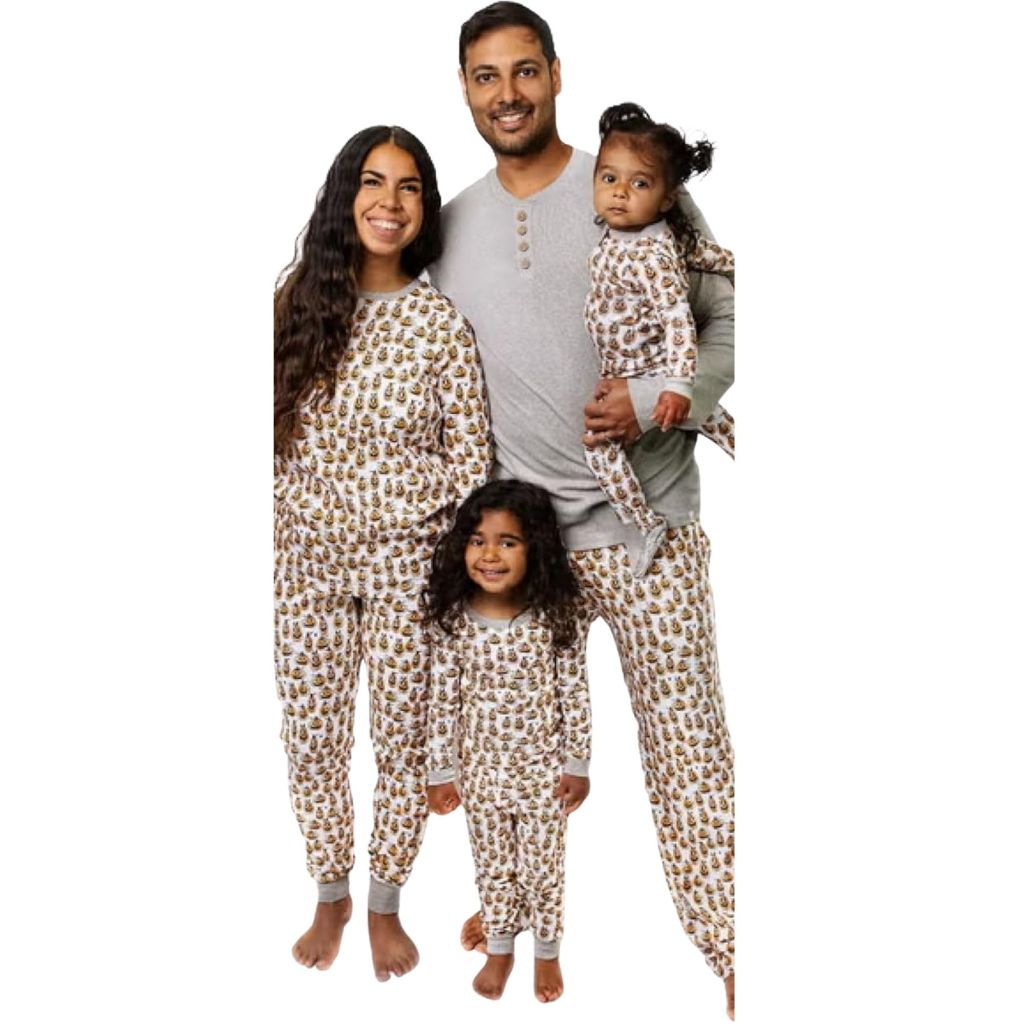 Burt's Bees Baby Men's Sleep Bottoms Heather - Heather Gray & Orange Squash Goals Organic Cotton Pajama Set - Men - XL