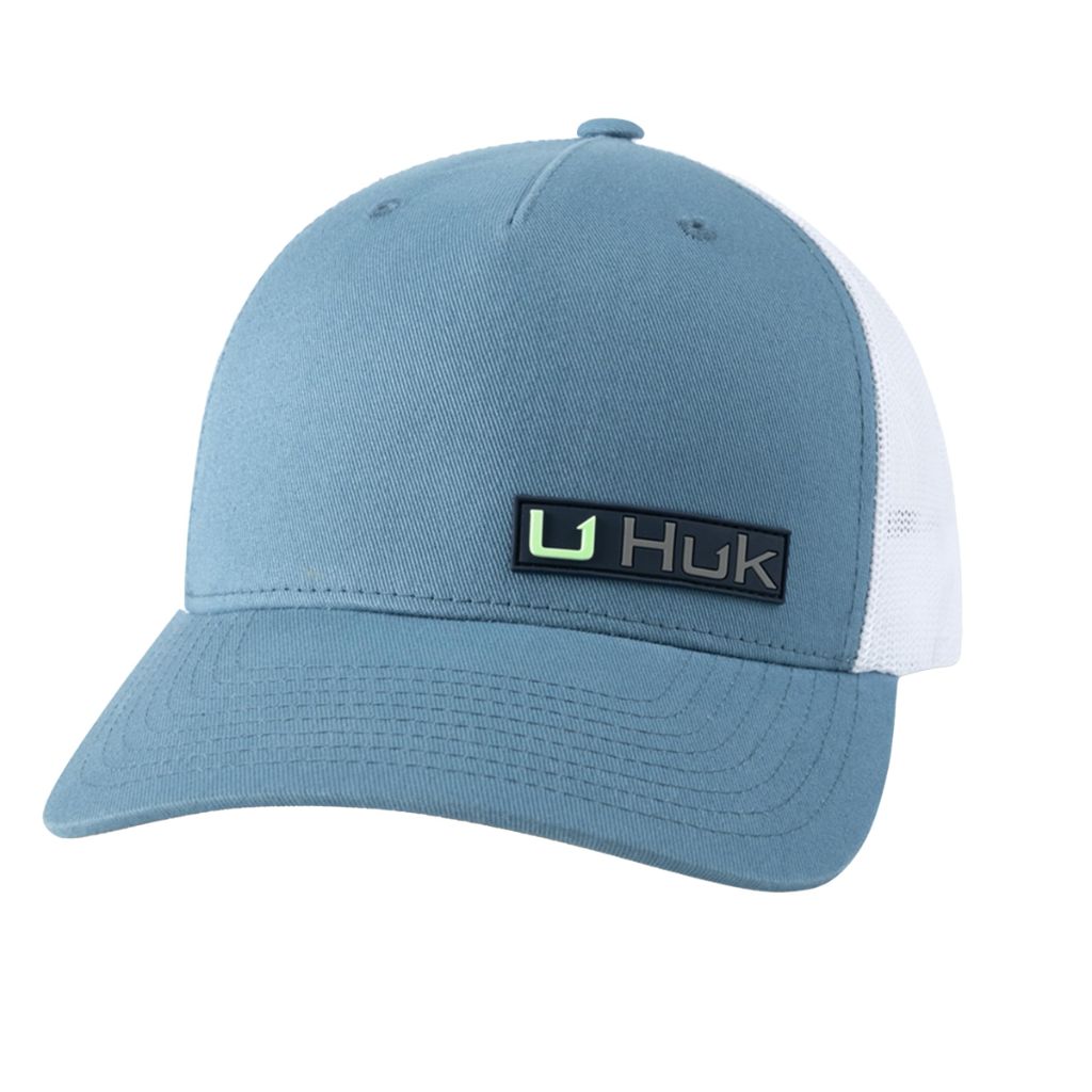 HUK Mens Trucker Hat, Anti-Glare Snapback Fishing Hat for Men, Side Arm - Quiet Harbor, One Size