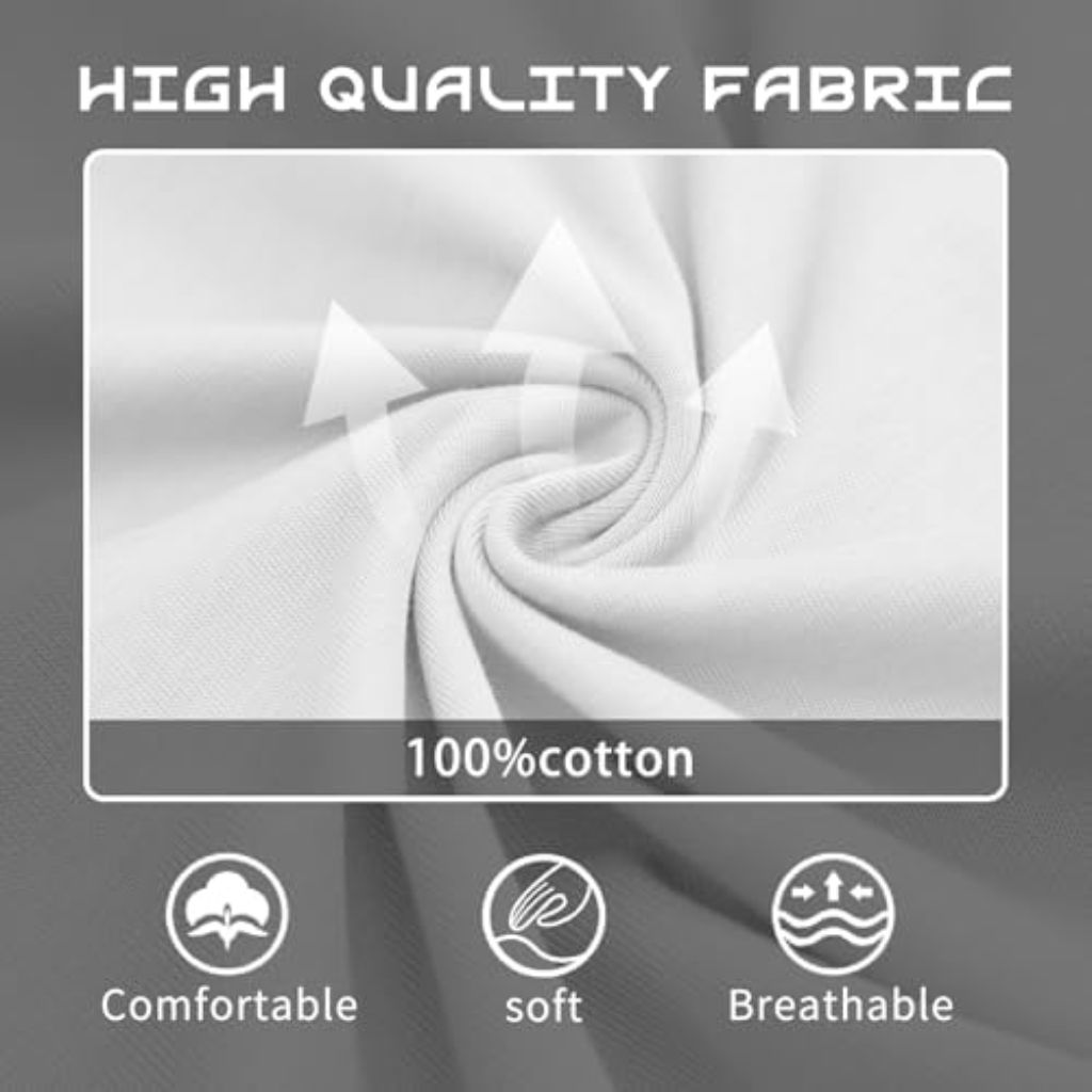 Men's Heavy-Duty Pure Cotton Casual Long Sleeve Shirt - White, Size Large