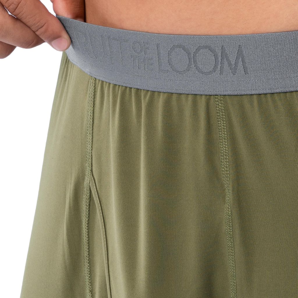 Fruit of the Loom Men's Sueded Jersey Mock Neck Thermal Underwear Base Layer Set, Burnt Olive, 5X-Large