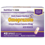 HealthCareAisle Omeprazole Delayed-Release Capsules, 20mg - 42 Count