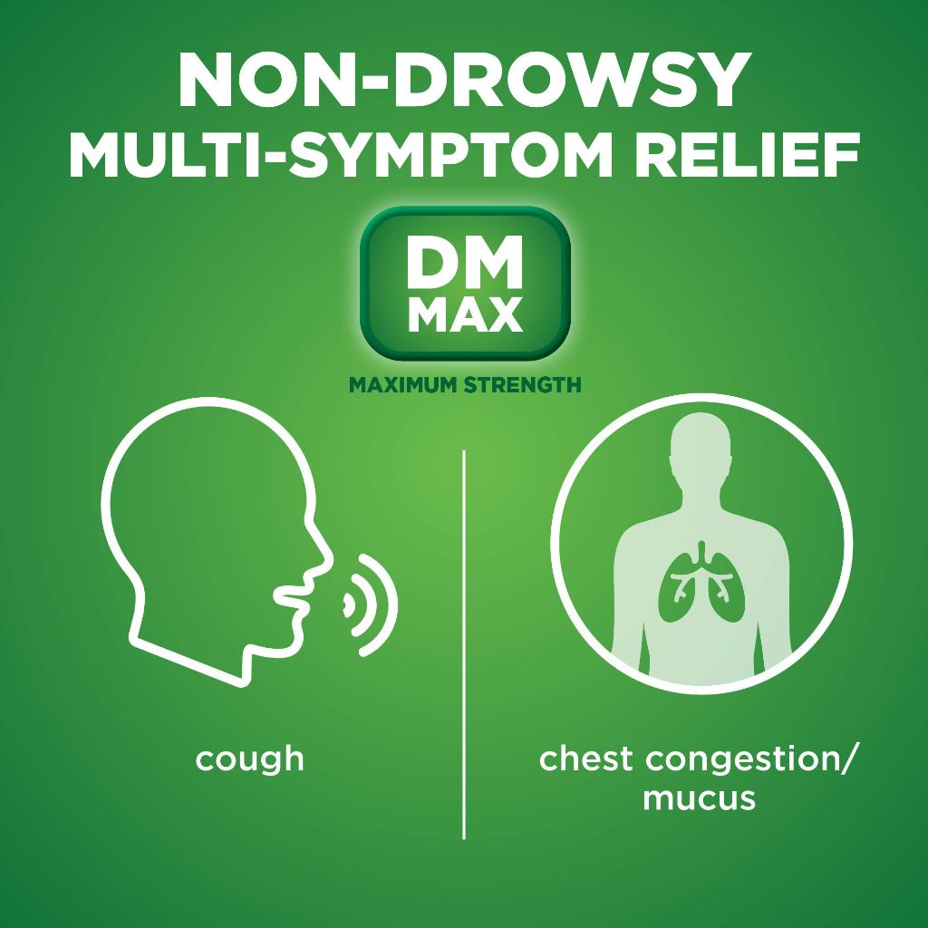 Amazon Basic Care Tussin DM MAX, Maximum Strength Cough and Chest Congestion | Raspberry Menthol Flavor | 8 fl oz