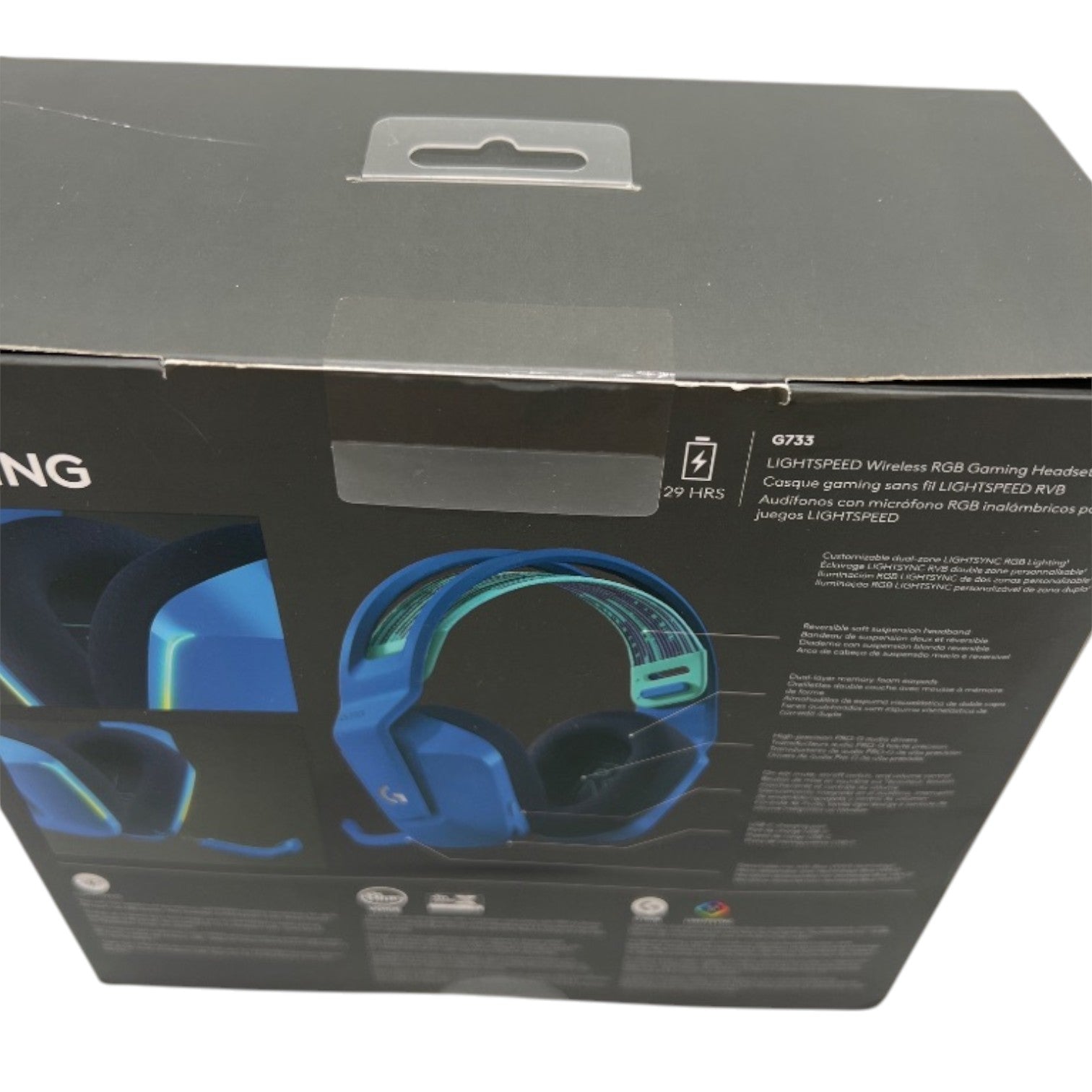 Logitech G733 Lightspeed Wireless Gaming Headset with Suspension Headband, Lightsync RGB, PC, PS5, PS4, Switch Compatible - Blue