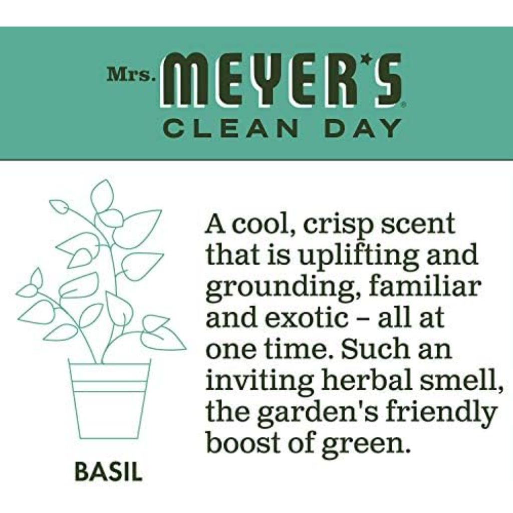 MRS. MEYER'S CLEAN DAY Hand Soap Refill, Made with Essential Oils, Biodegradable Formula, Basil, 33 fl. oz