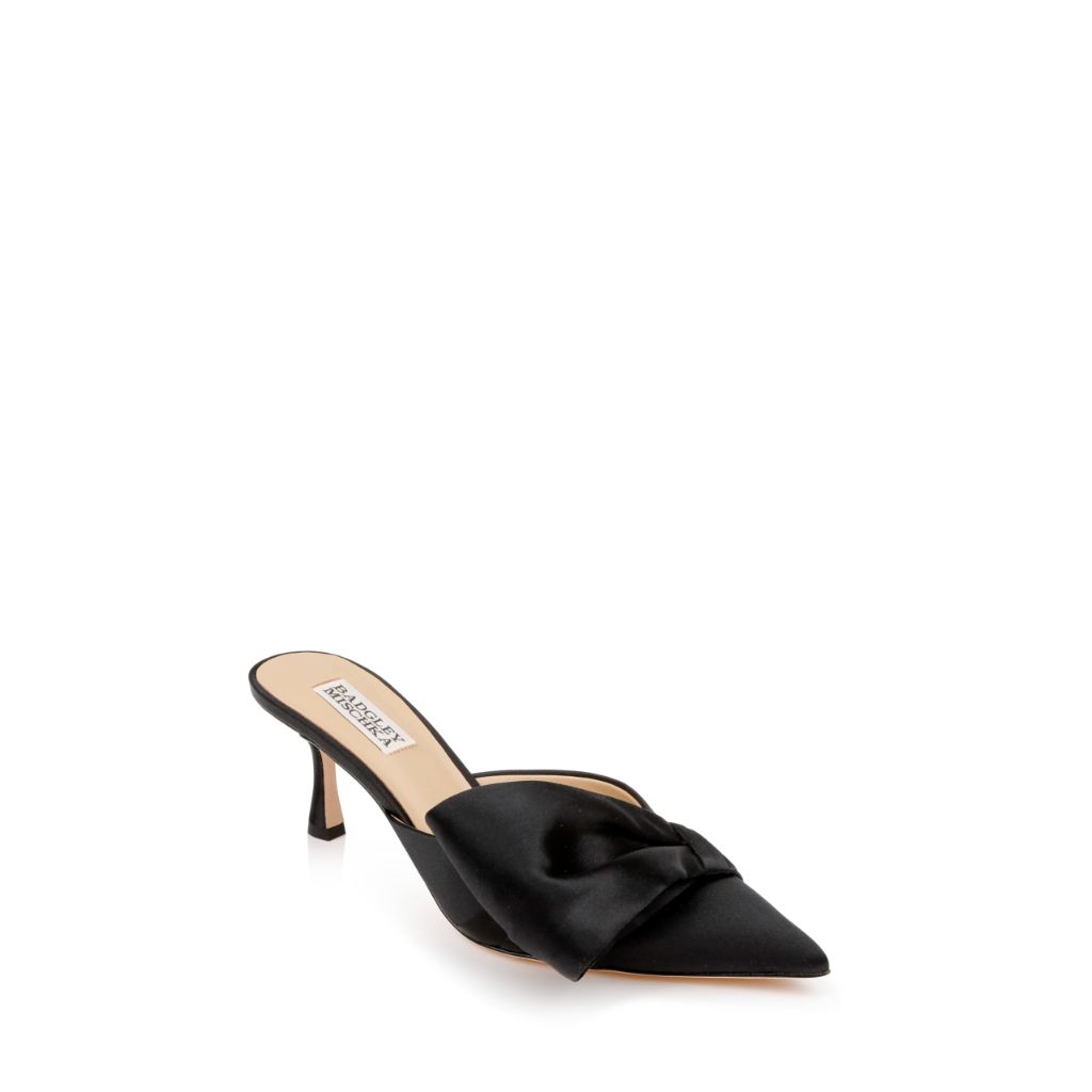 Badgley Mischka Women's Alaya Mule Black Leather 5.5 US