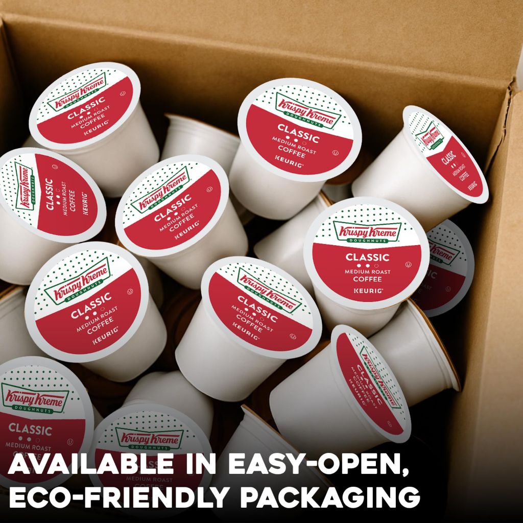 Krispy Kreme Classic, Single-Serve Keurig K-Cup Pods, Medium Roast Coffee, 12 Count (Pack of 6)