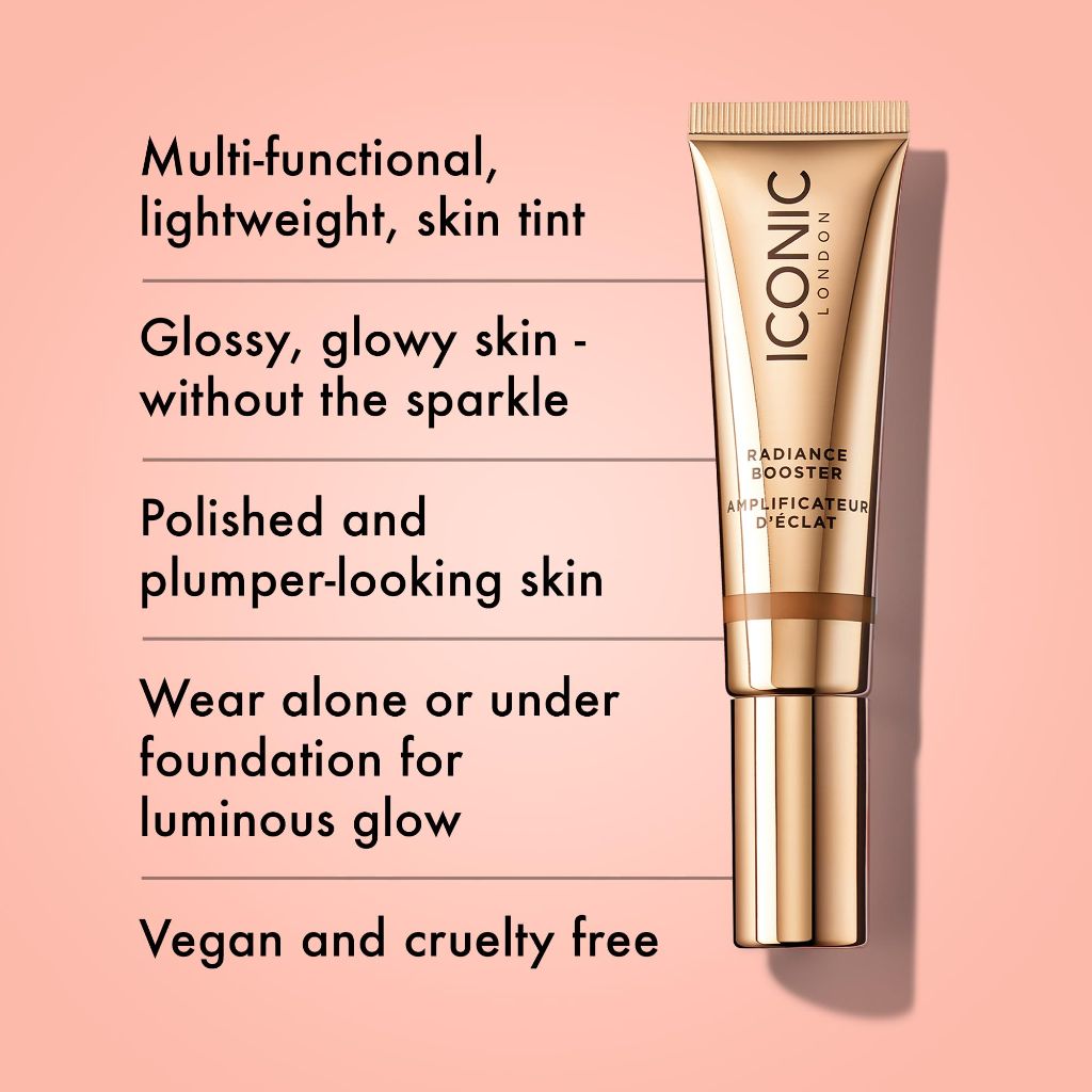 ICONIC LONDON Radiance Booster | Liquid Radiance Lightweight Skin Tint, (Toffee Glow) 1.01 Fl oz