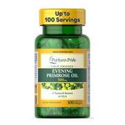 Puritan's Pride Cold Pressed Evening Primrose Oil 500 mg with GLA | 100 Soft Gels