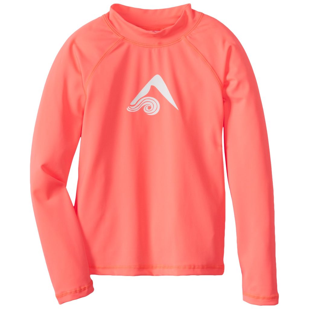 Kanu Surf Girls' Keri UPF 50+ Rashguard, Coral, X-Large (14/16)