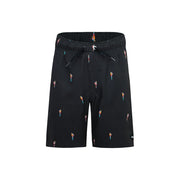 Hurley Kids Ditsy Birds Pull On Swim Trunk (Big Kid) Boy's Swimwear Black - Size MD (10-12 Big Kid) - Elastane/Polyester