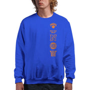 Junk Food Adult NBA Stacked Logo Pullover Fleece Crew Neck Sweatshirt - New York Knicks, Blue (XXL)