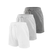 Liloak 4 Pack Women Drawstring Cotton Athletic Running Shorts with Pockets, Medium