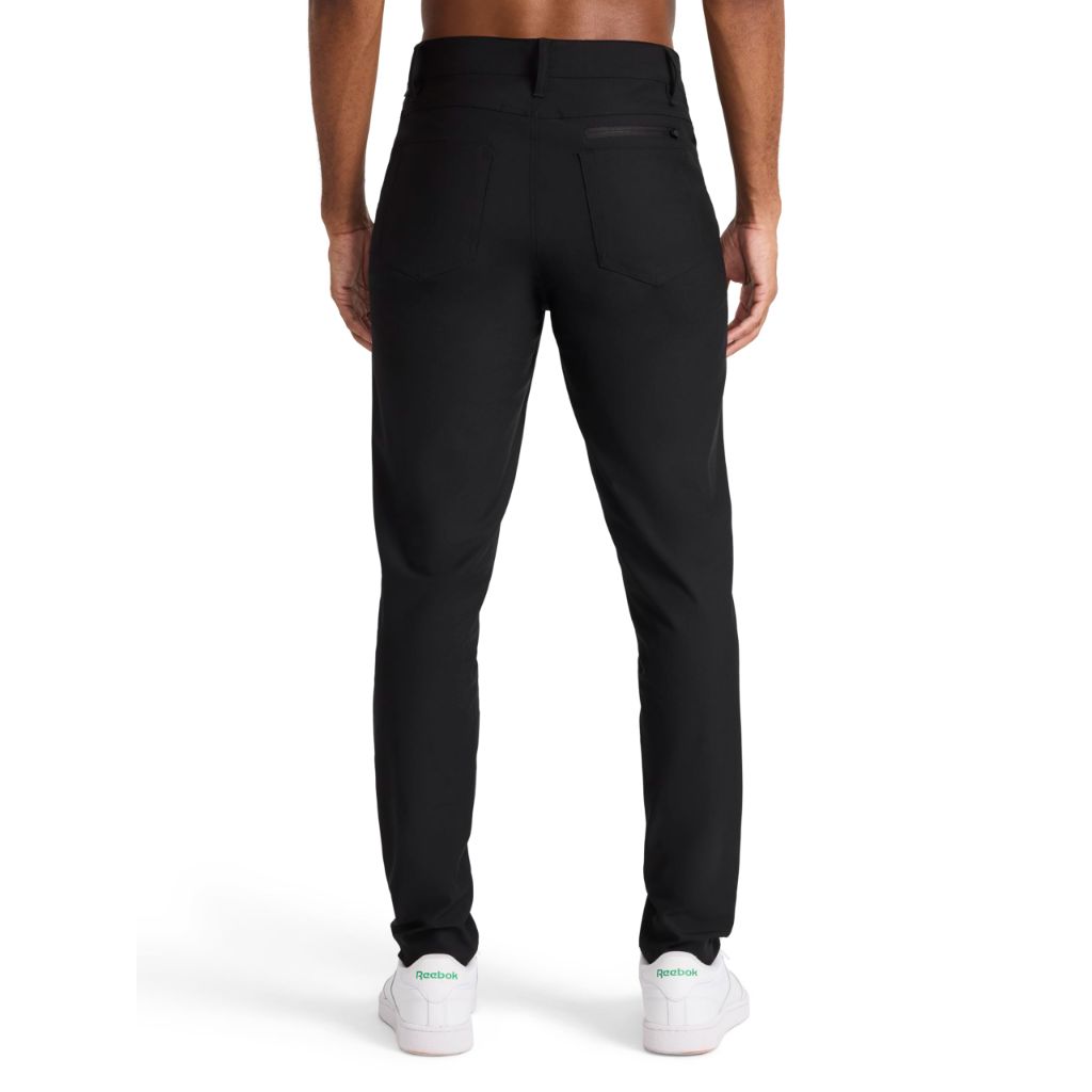 Reebok Men’s 5-Pocket Voyager Oblong Pant, Tapered Slim Fit, Black, 38X30