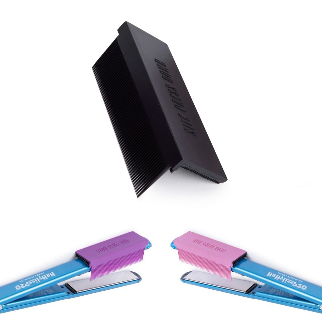 BEAUTY LABS COSMETICS Hair Straightener Comb Removable Flat Iron Comb Attachment Clip On, Carbon Fiber (BLACK)