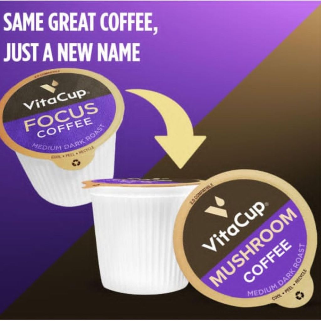 VitaCup Mushroom Coffee Pods Medium Roast, Single Serve Pod Compatible w/Keurig K-Cup Brewers,16 Ct