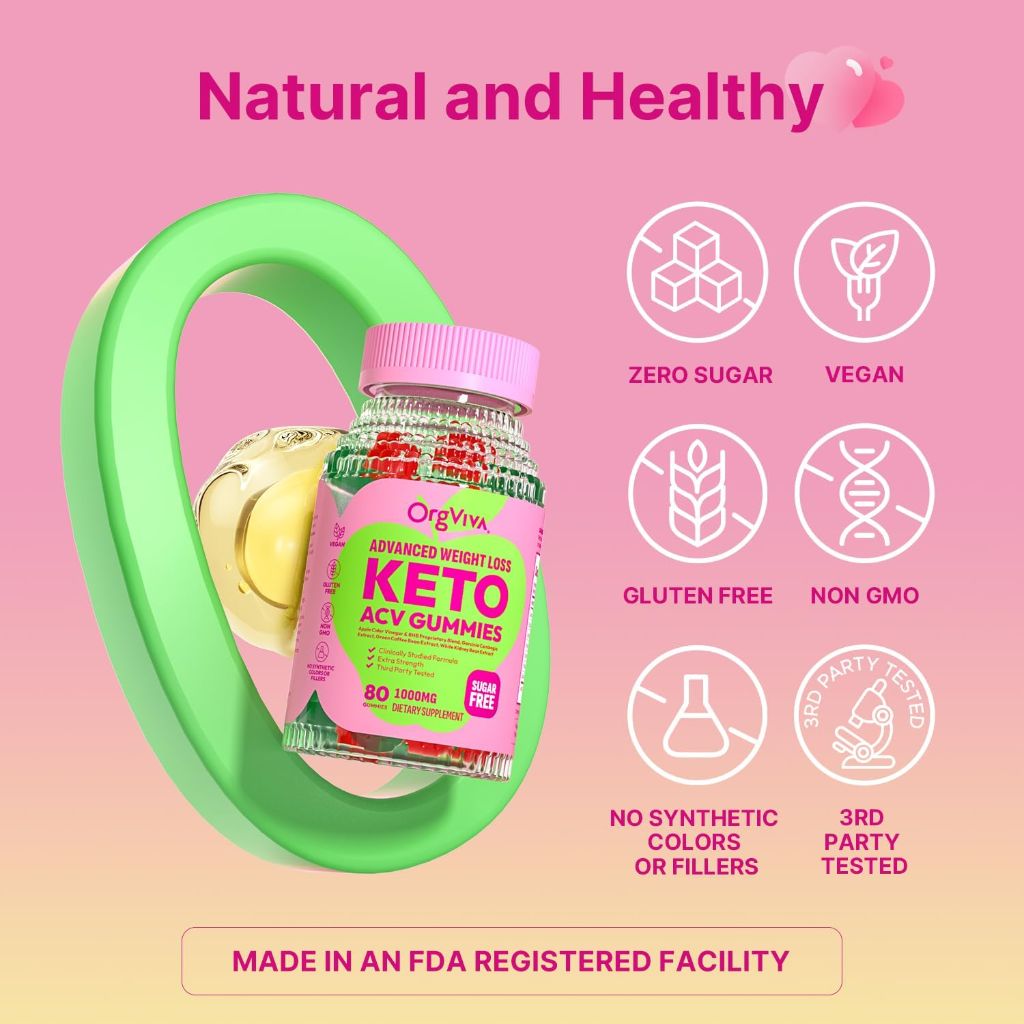Keto ACV Gummies for Advanced Weight Loss - Sugar Free 80 ct