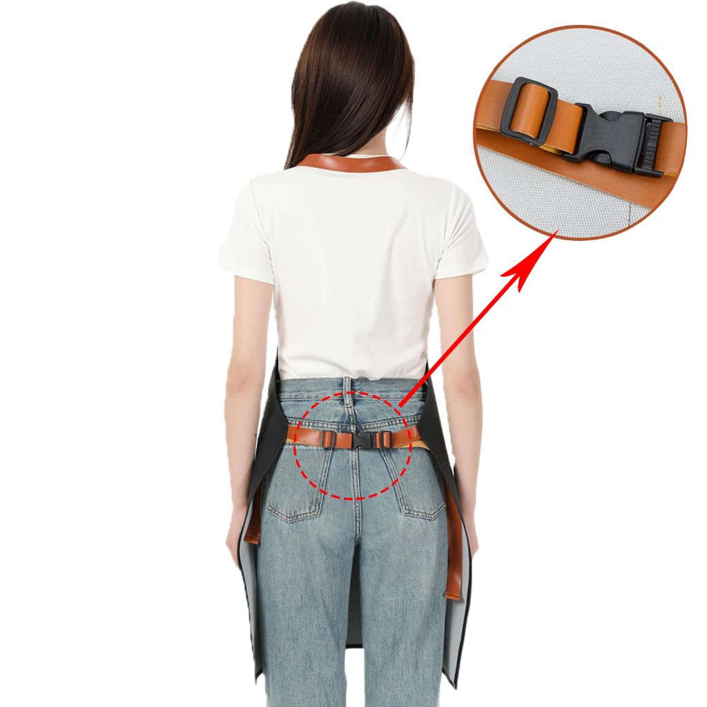 Gliitatu Waterproof Chef Aprons for Adults with Two Pockets (C-black-2 Pack)