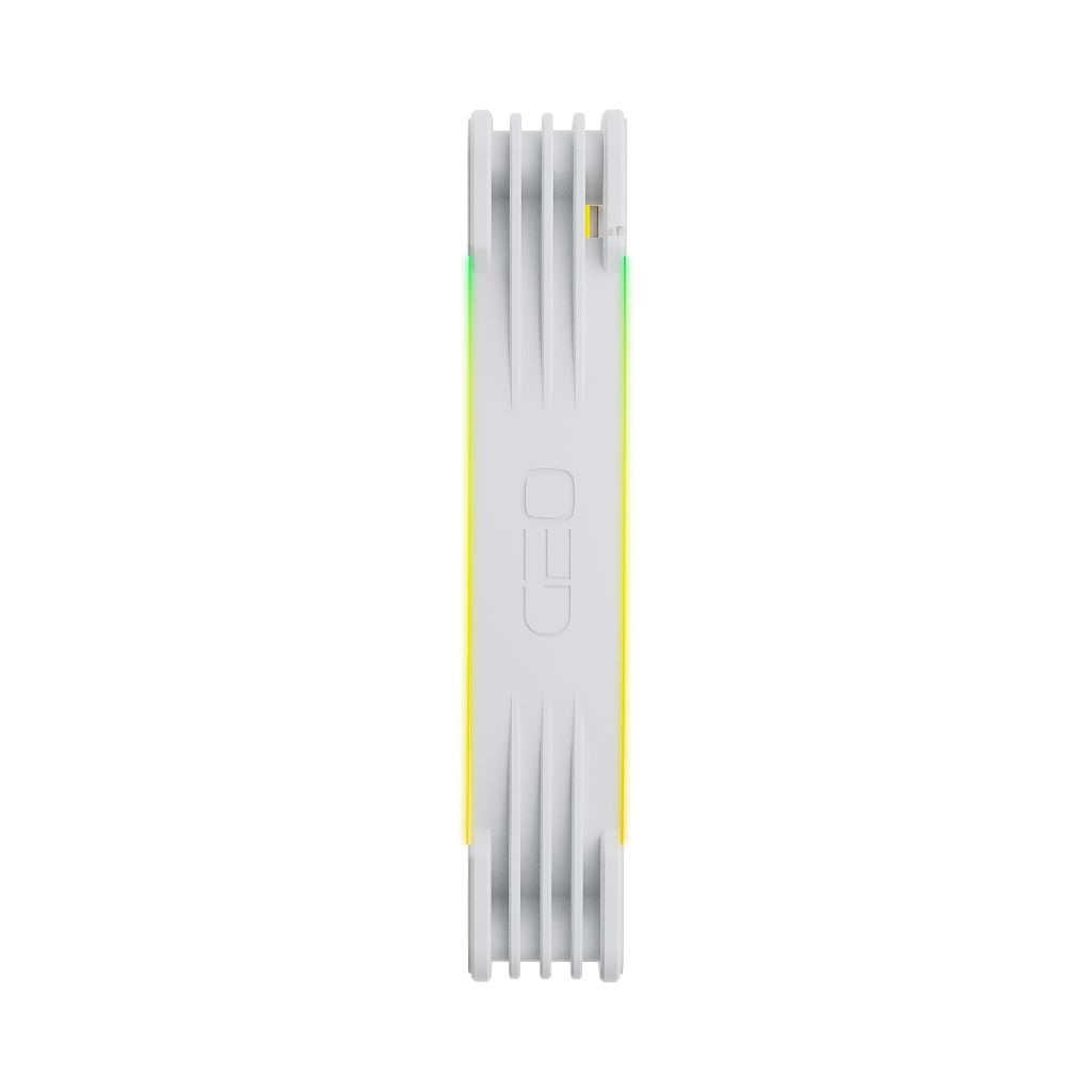 Geometric Future Squama 2503 RGB PWM Fan - 140mm - 3 Pack – Performance & Silent Balance - Dual Lighting Loop - 5V 3pin addressable RGB - 4pin PWM - White(GEO-S2503W-14T)