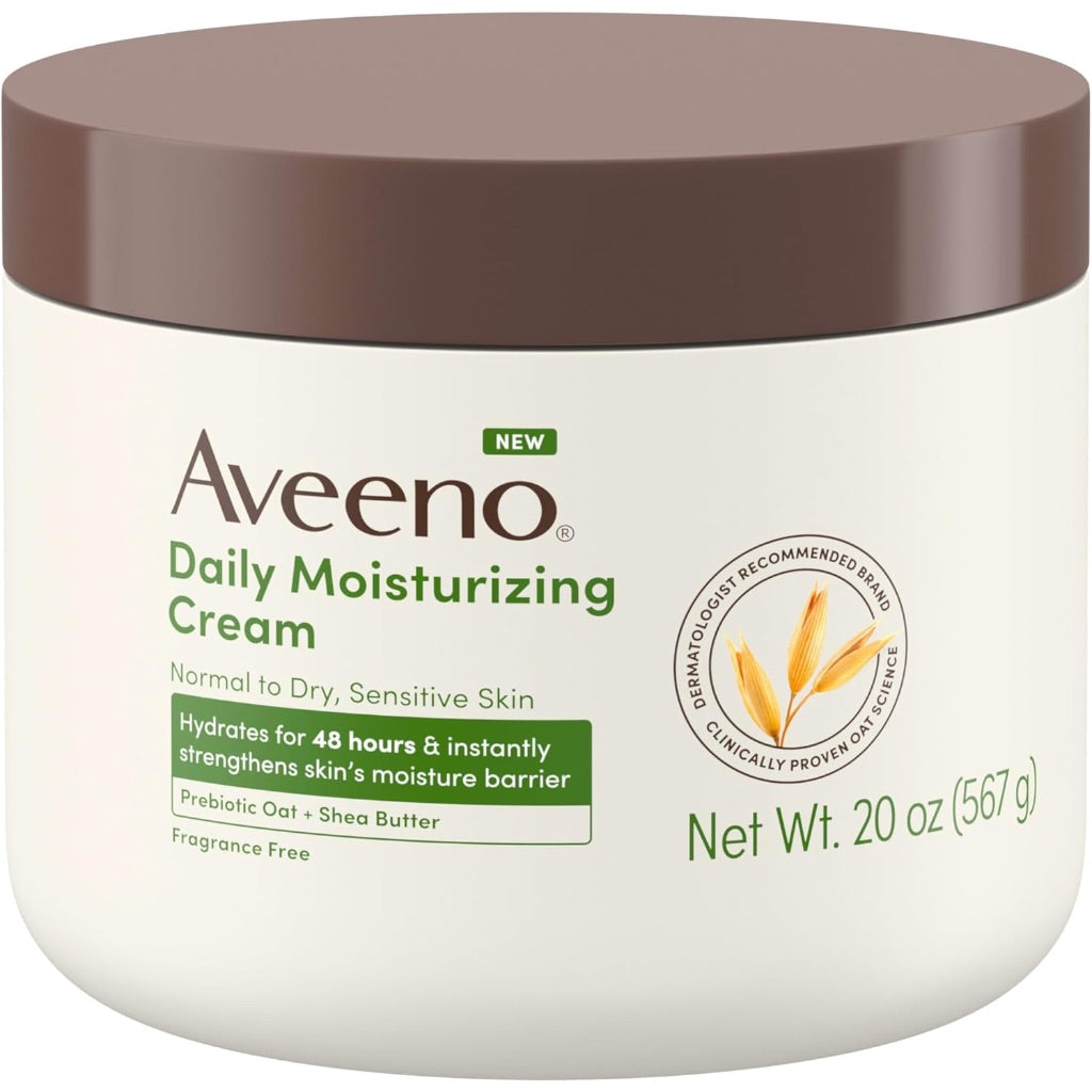 Aveeno Daily Moisturizing Cream with Prebiotic Oat & Shea Butter for Body, Face, & Hands - 20oz