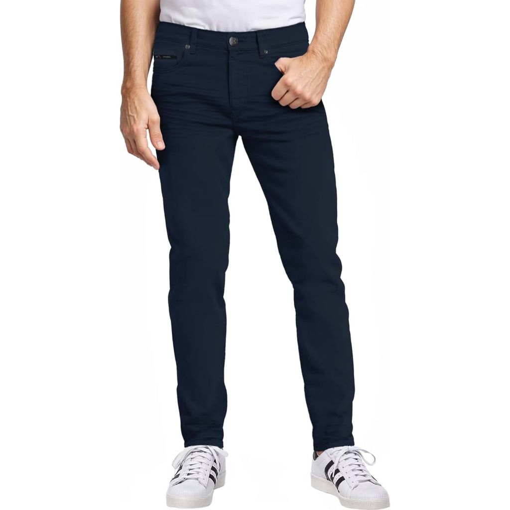 ETHANOL Men's Slim-Fit Comfort Stretch with 5 Pocket Design Straight Pants