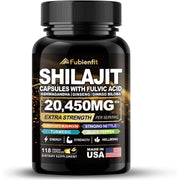 Fubienfit Shilajit Capsules - Premium Shilajit for Men - with Ashwagandha Ginseng and More Fulvic Acid- 120 Capsules