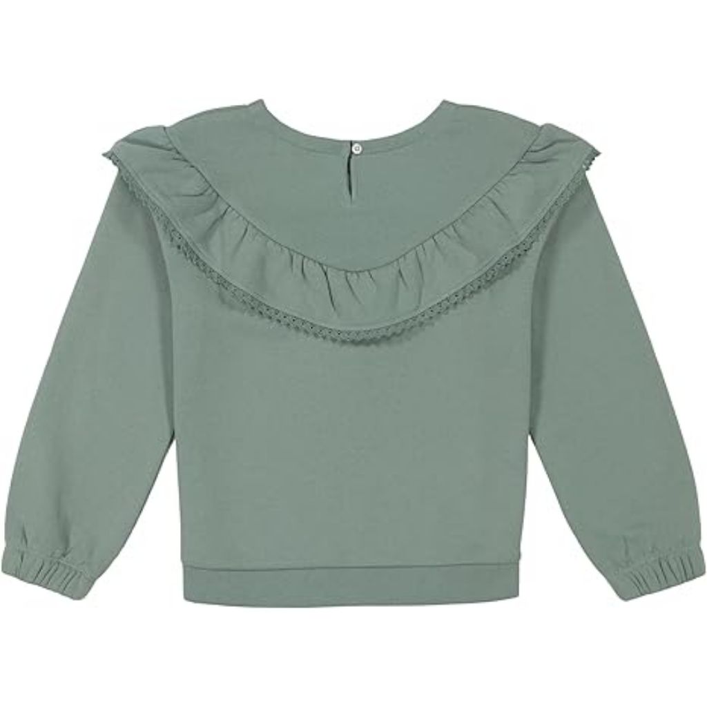 Lucky Brand Girls' Pullover Fleece Crew Neck Sweatshirt, Chinois Green - Size M (8-10)