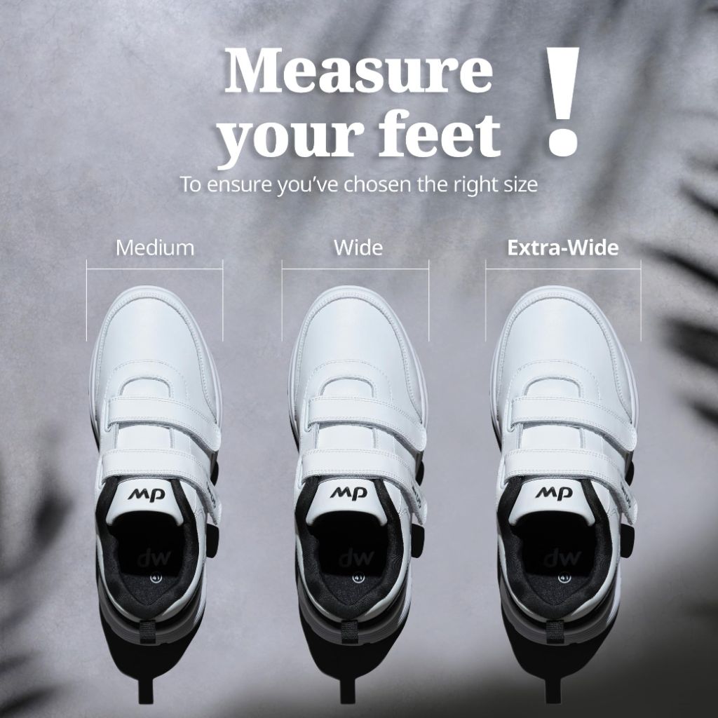 Diawin Extra Wide Comfort Shoes, White - size Women(13) Men(12)