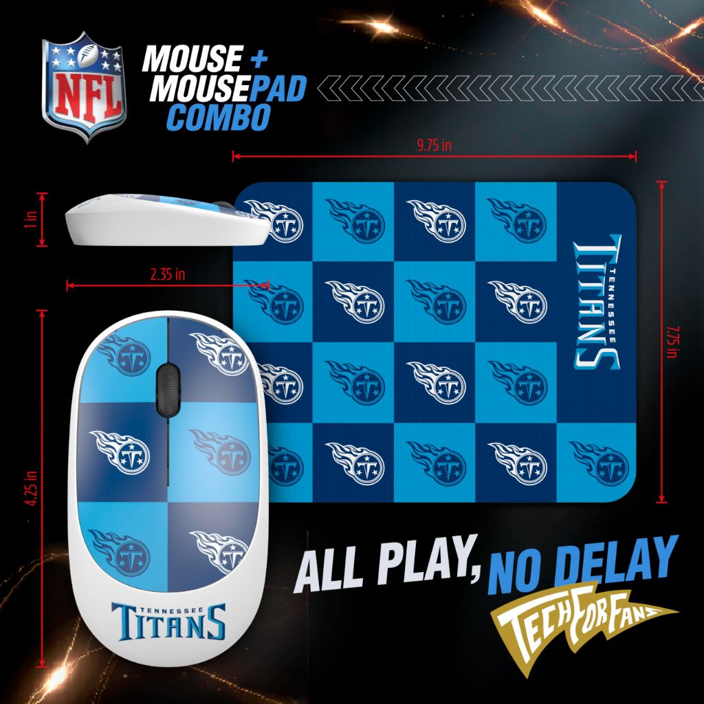 SOAR NFL Wireless Mouse and Mouse Pad- Checkered, Minnesota Vikings