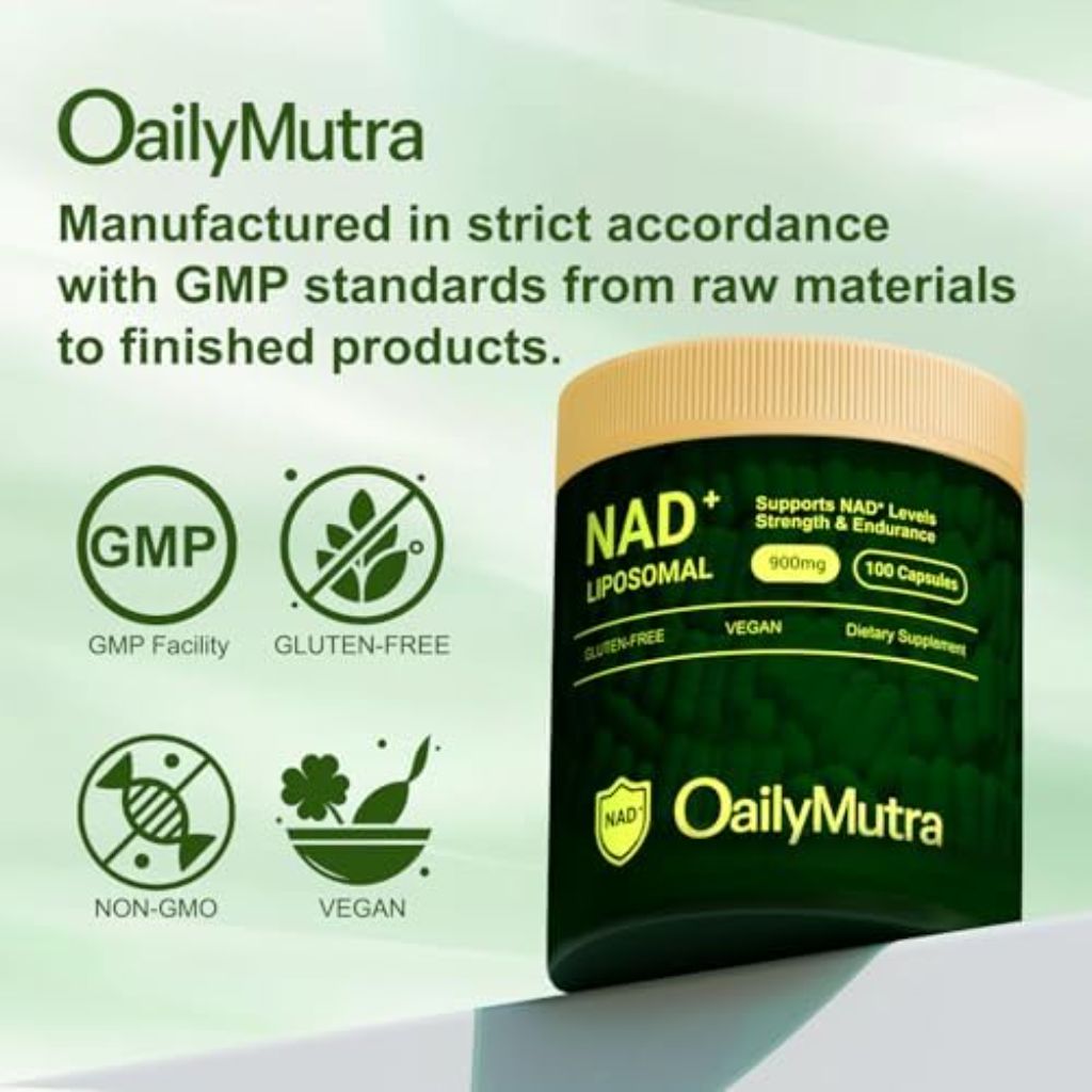 OailyMutra NAD+ Liposomal, Nicotinamide Riboside & Resveratrol 900mg - 100 Caps