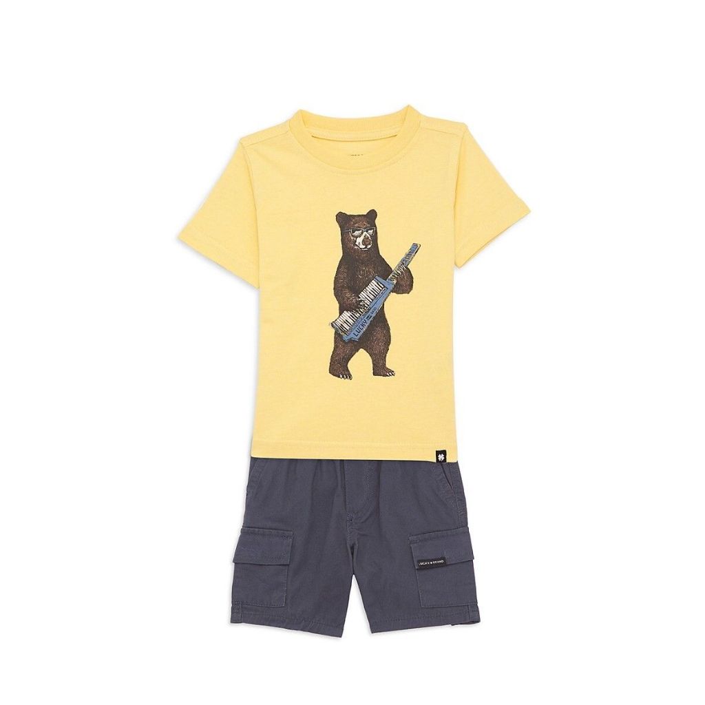 Lucky Brand Baby Boy's & Little Boy's 2-Piece T-Shirt & Shorts Set - Yellow Multi - Size 24 Months