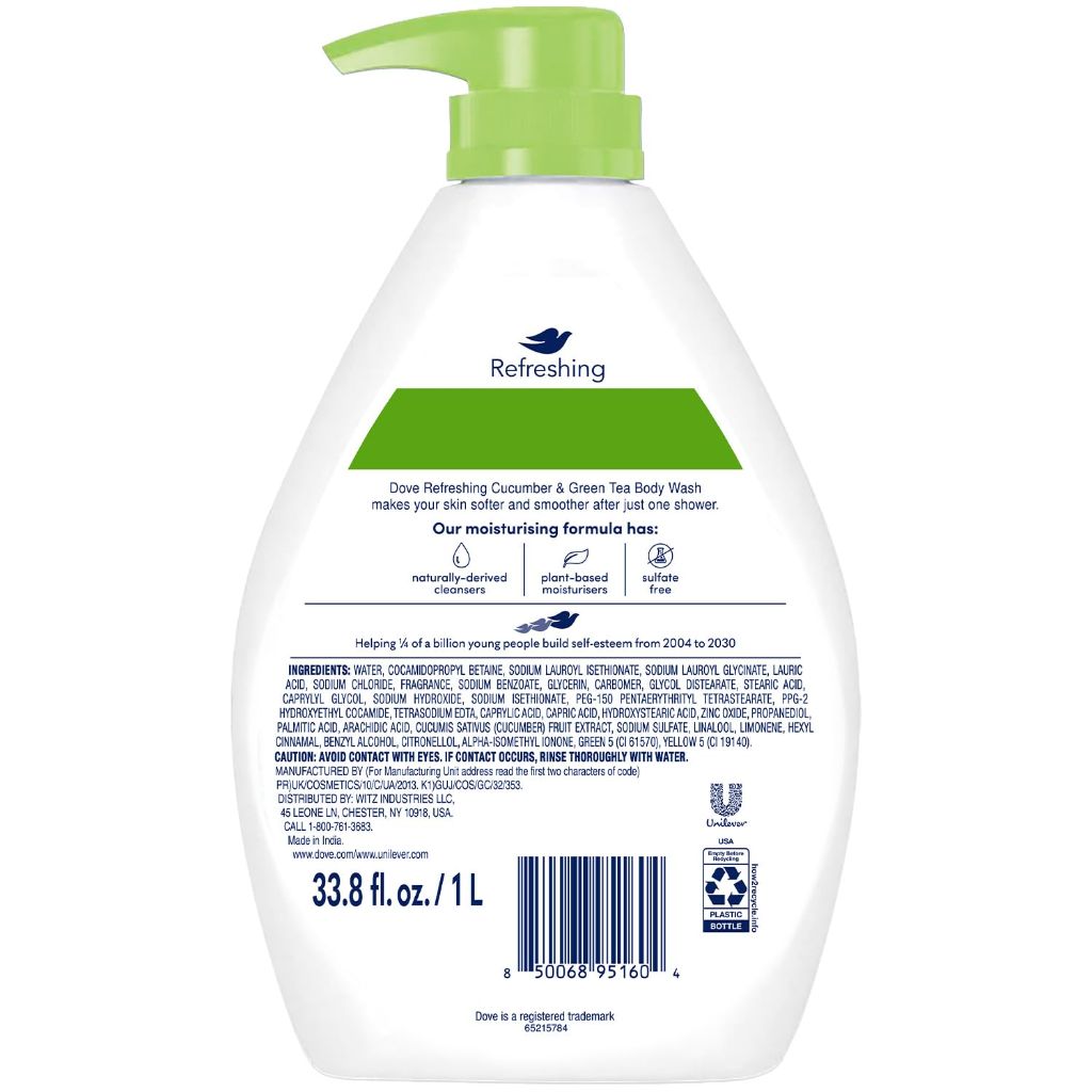 Dove Refreshing Body Wash Cucumber and Green Tea - 33.8 fl. oz. (3 Pack)