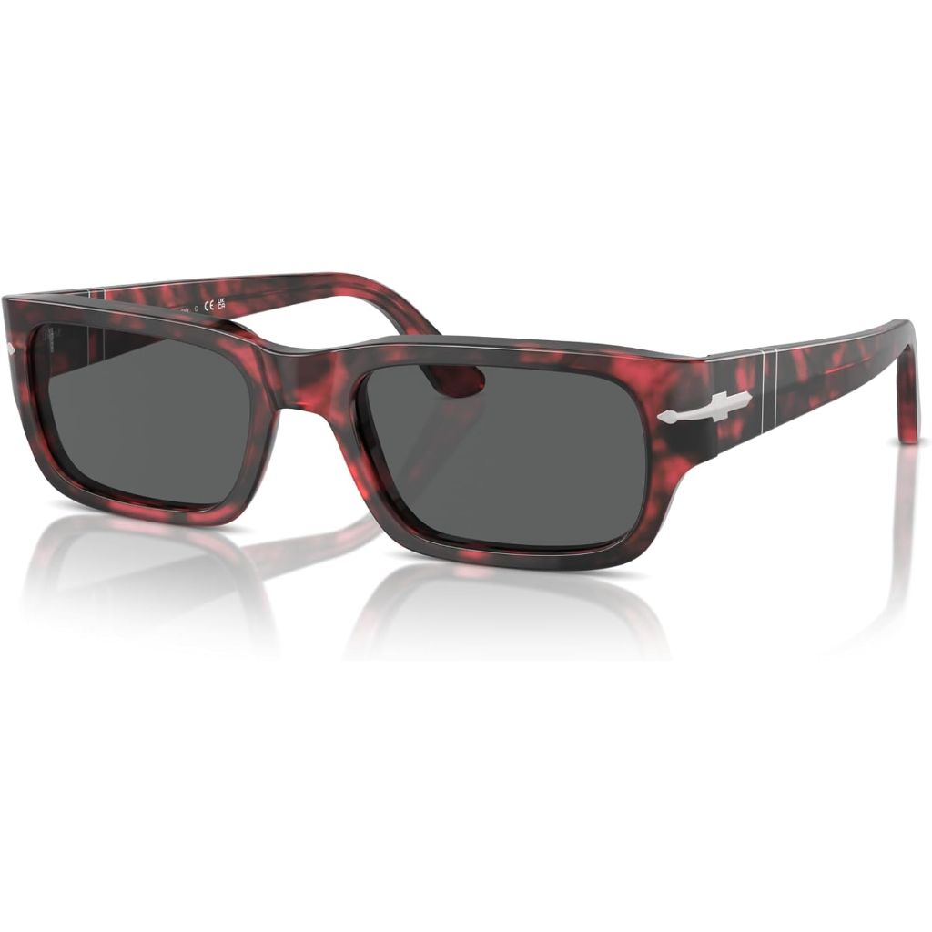 Persol PO3347-S 1212/B1 Adrien Sunglasses - Red Havana Frame/Gray Lens, 55/20/145