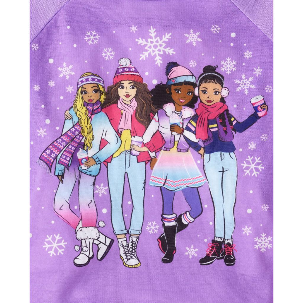 The Children's Place,Girls,Long Sleeve Top and Pants 2 Piece Pajamas Sets,Snow Girls,X-Small