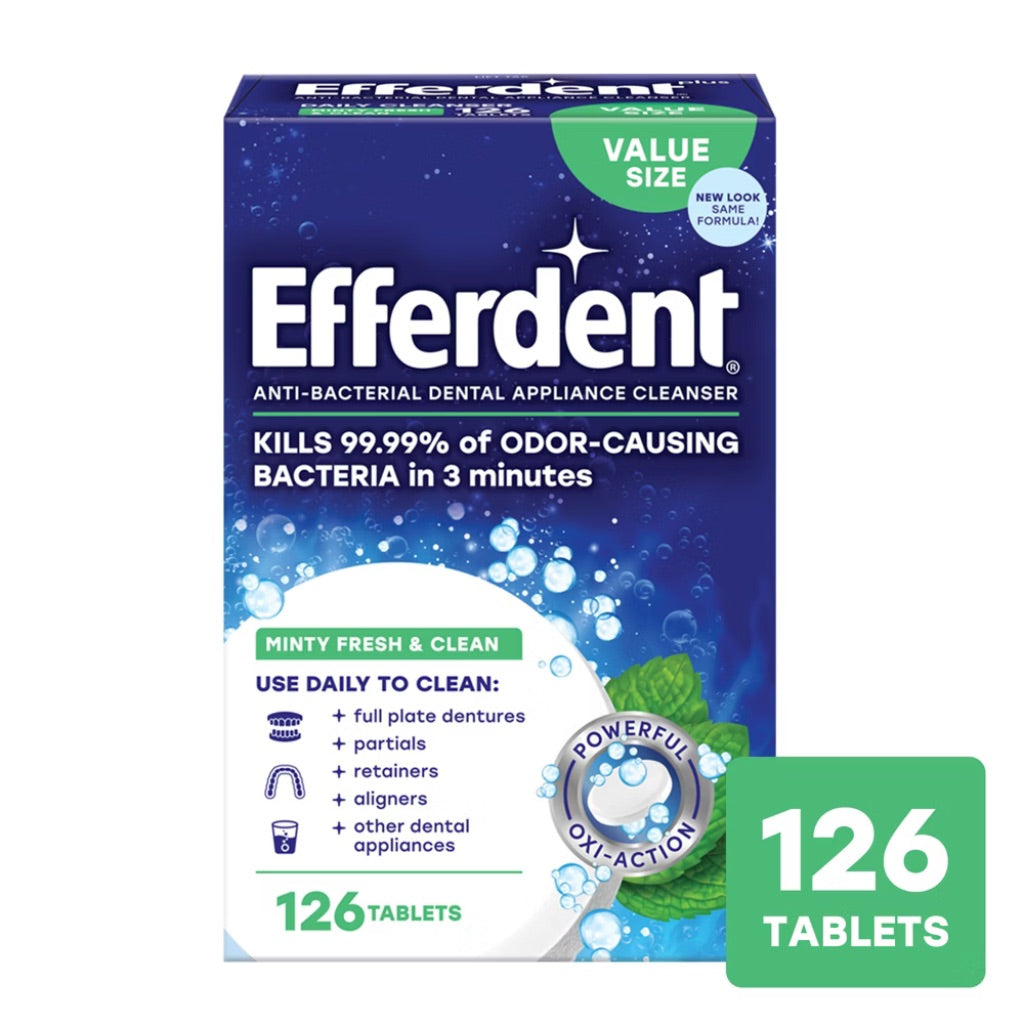 Efferdent Anti-Bacterial Dental Appliance Cleaner - 126ct