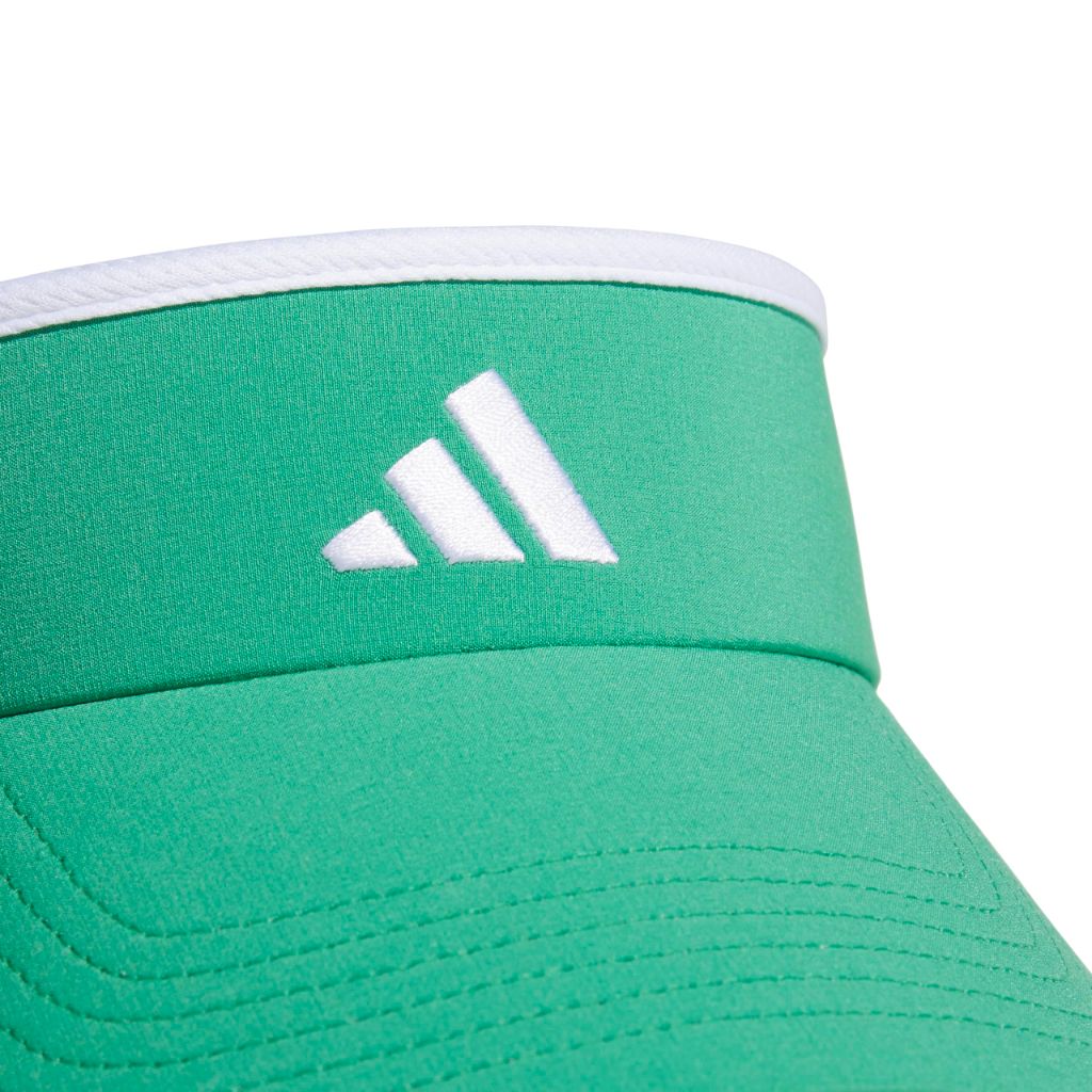 adidas Women's Match Athletic Clip-On Sun Visor - Semi Court Green/White (L/XL)