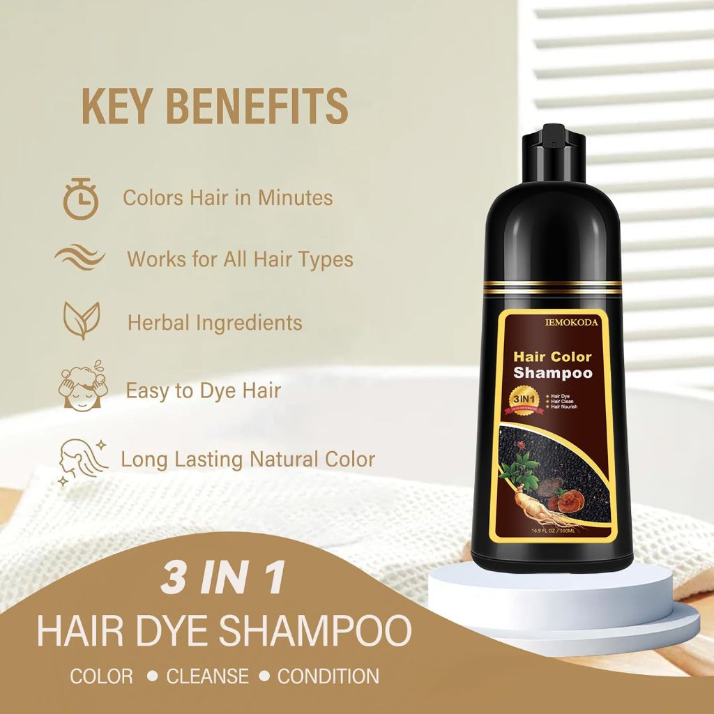Brown Hair Dye Shampoo, 16.90 Fl