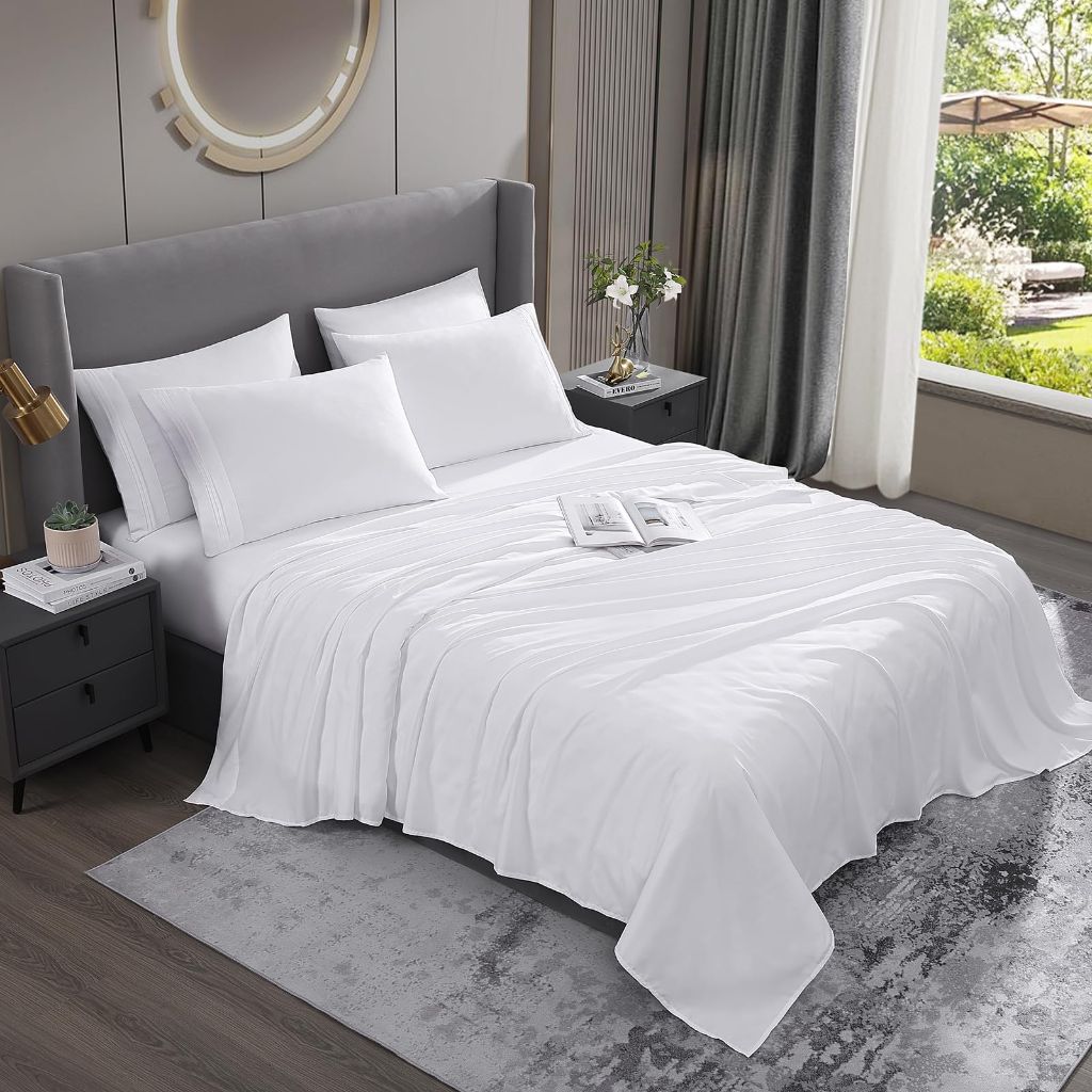 DAYIH Deep Pocket King Sheets - Cooling King Size Sheets Set 6 Pieces