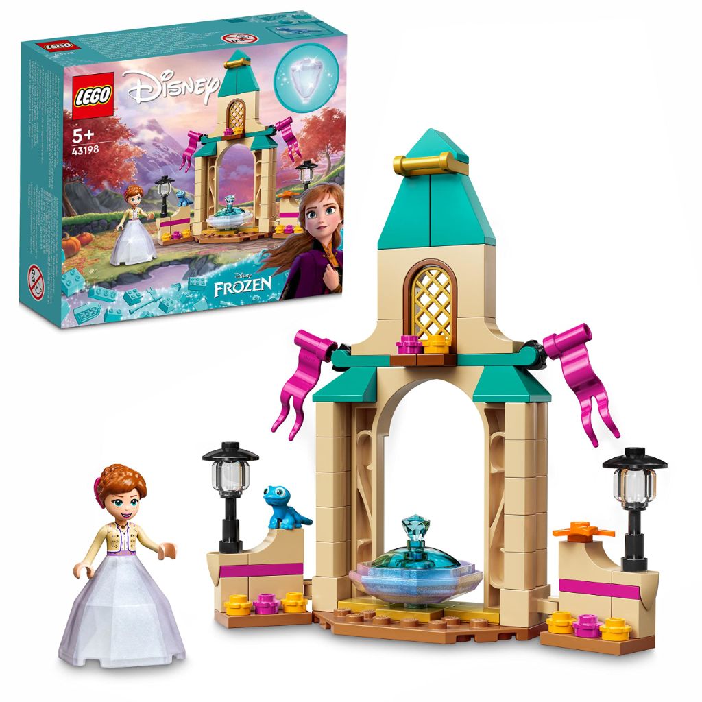 Lego 43198 Disney Anna's Castle Courtyard Building Toy for Kids with Frozen 2 Mini Doll and Diamond Dress