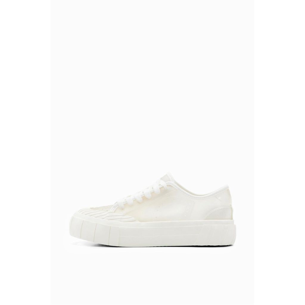 Desigual Transparent Platform Sneakers, White - size 8