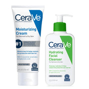 CeraVe Hydrating Skin Care Set, 8oz Moisturizing Cream & 8oz Hydrating Facial Cleanse