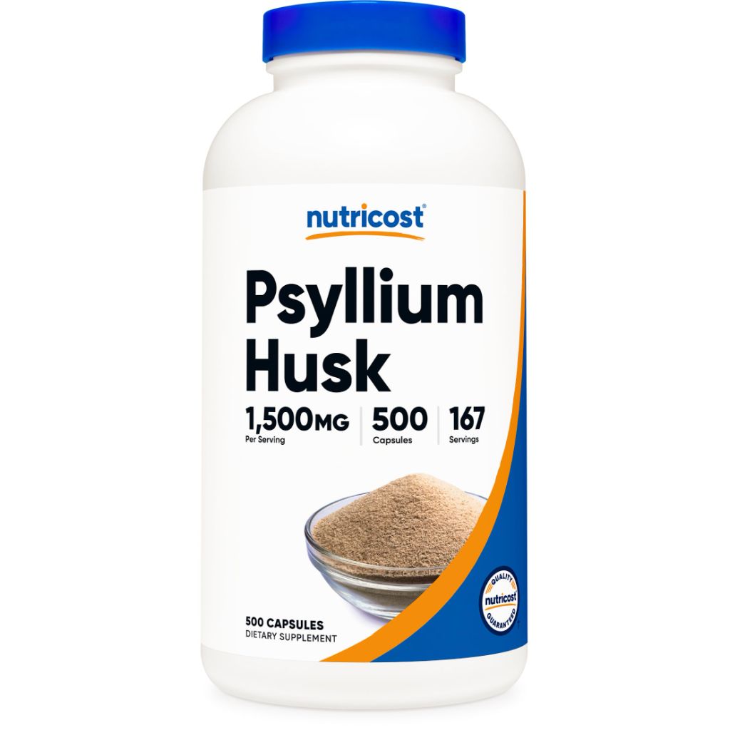 Nutricost Psyllium Husk 1500mg Per Serving, 500 Capsules - Non-GMO & Gluten Free
