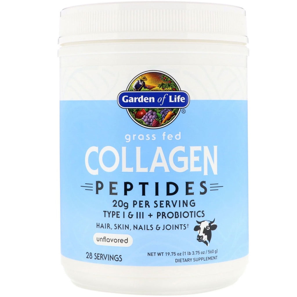 Garden of Life Grass Fed Collagen Peptides Powder, Unflavored, 19.75 Oz