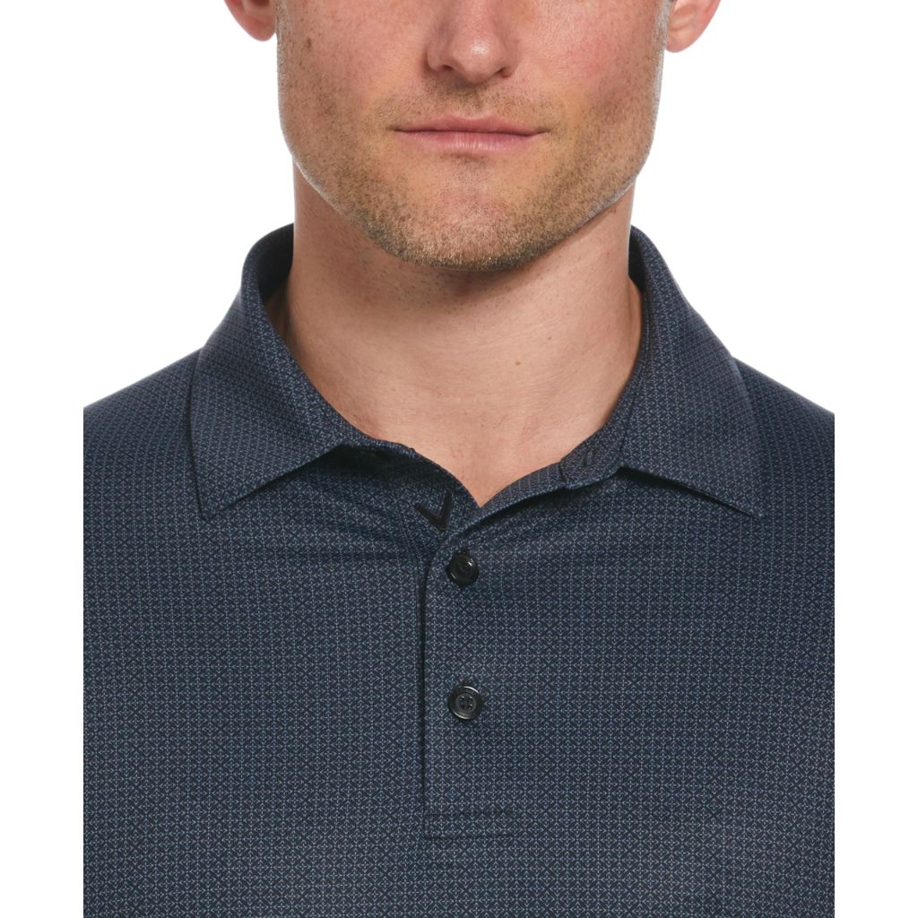 Callaway Men's Chevron Foulard Print Stretch Golf Polo - Caviar, 4XL Tall