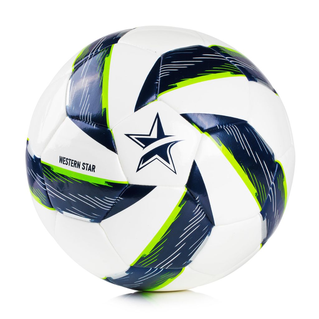 Western Star Soccer Ball Helix- Size 3 4 5 - Official Match Grade Soccer Balls - Attractive and Durable Design (Green, 5)