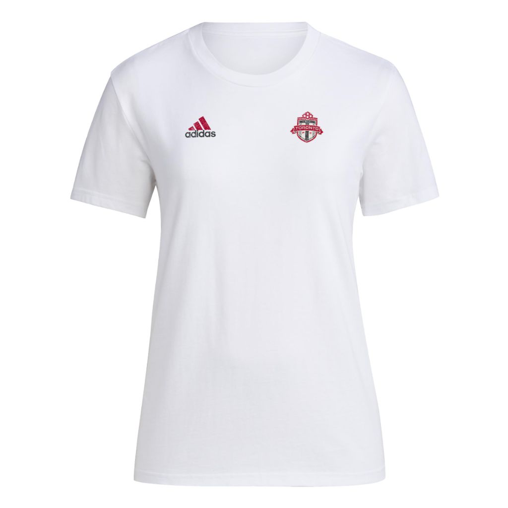 Adidas Women's Toronto FC Local Stoic Short Sleeve Pre-game T-shirt, White - size Medium